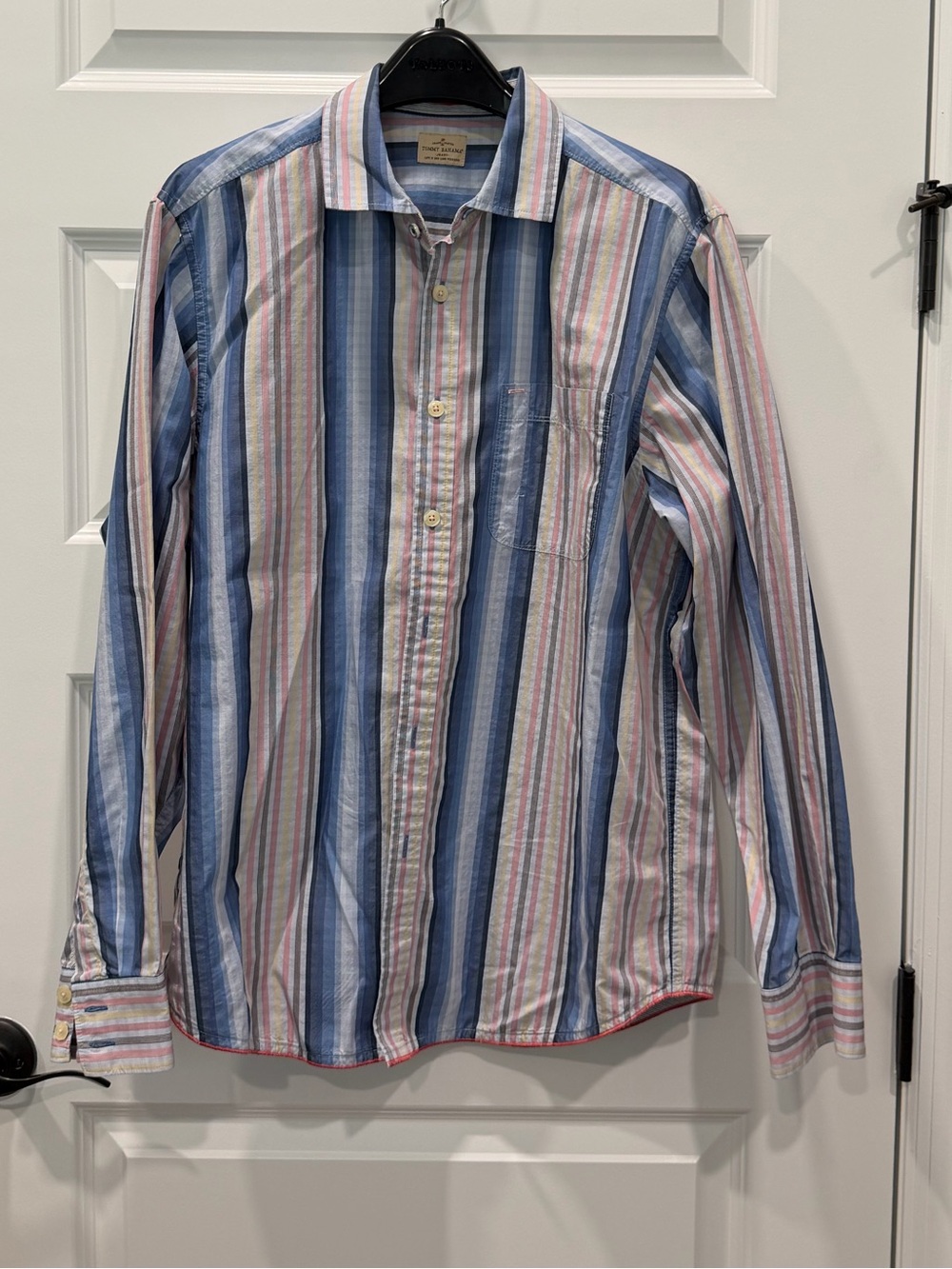 Tommy Bahama Men's Long-Sleeve Striped Button-Up Shirt - Blue & Pink
